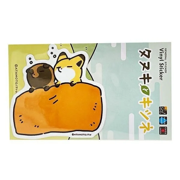 タヌキとキツネのビニールステッカー