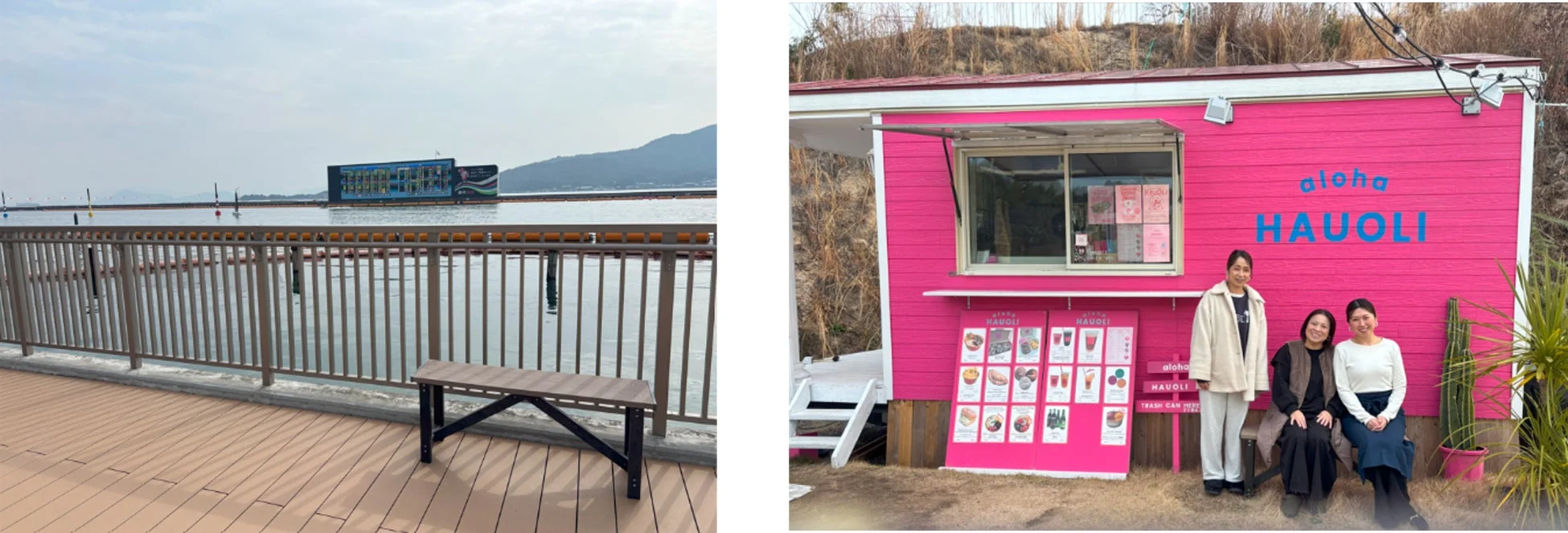 ベンチの設置風景