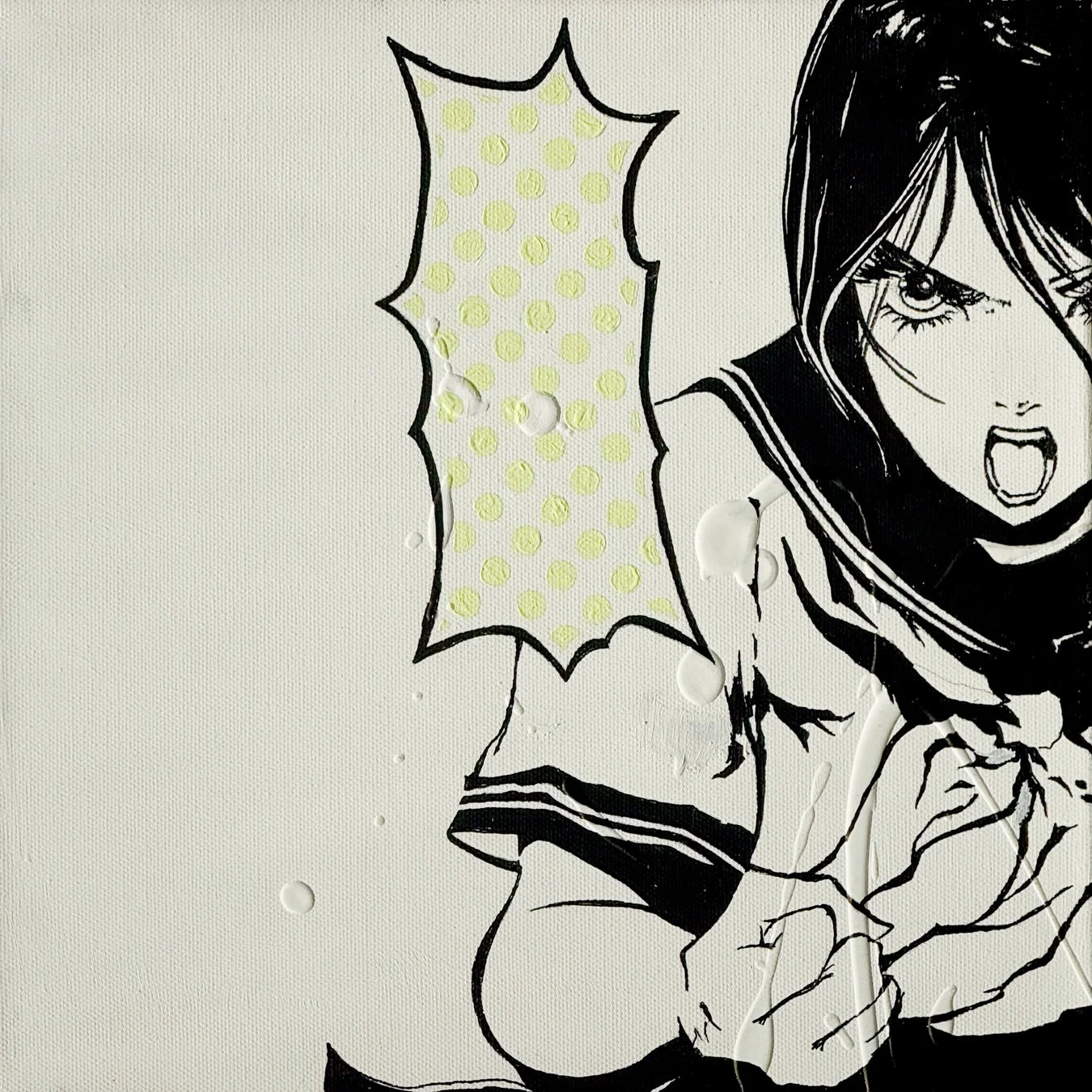 叫ぶセーラー服の女性イラスト