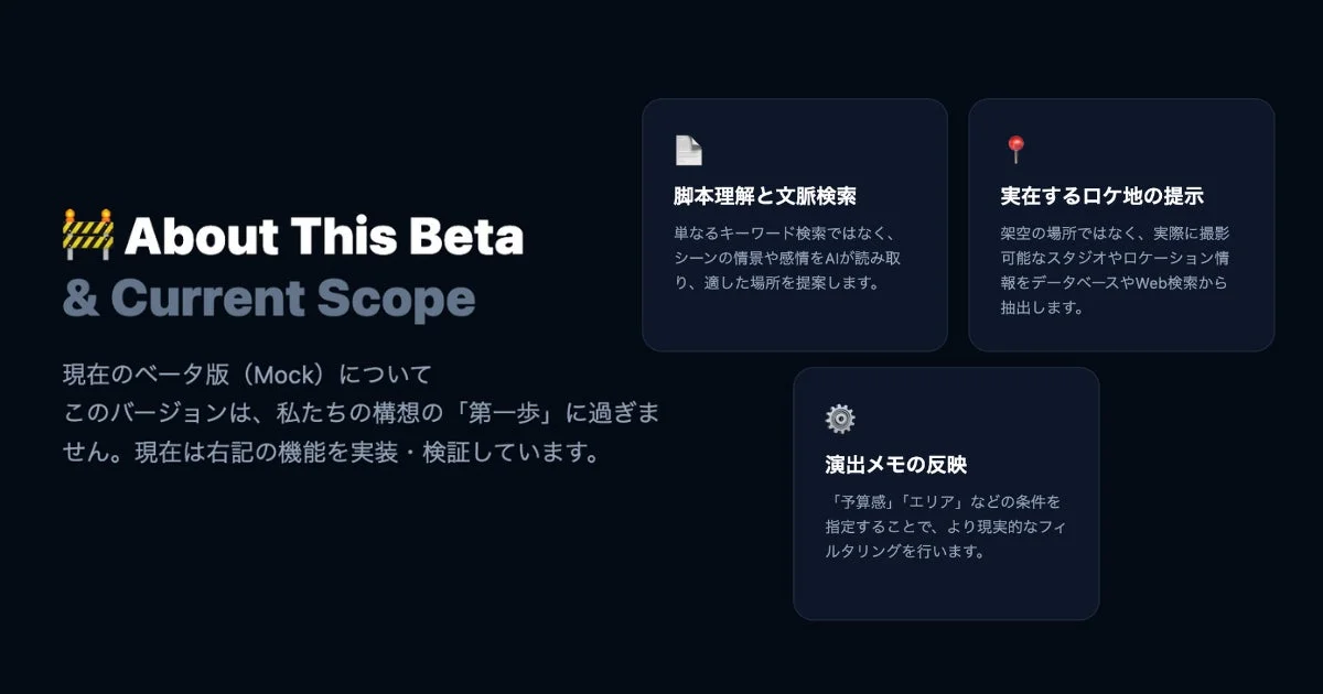 ベータ版の機能説明