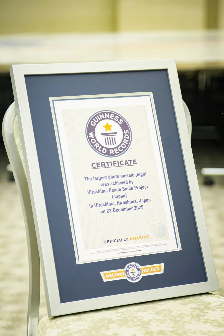 ギネス世界記録認定証の拡大画像