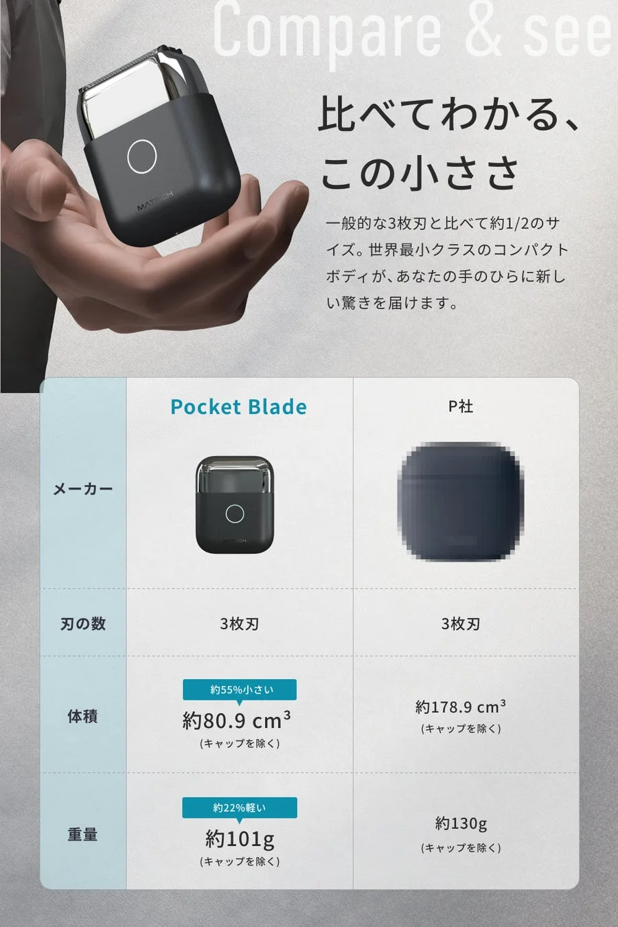 Pocket Bladeと他社製品の比較