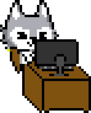 PC作業を見守るZETAくん