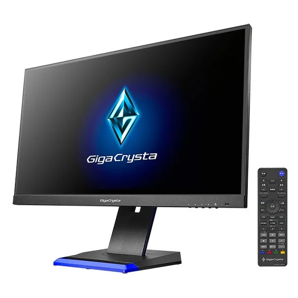 GigaCrystaブランドのゲーミングモニターとリモコン