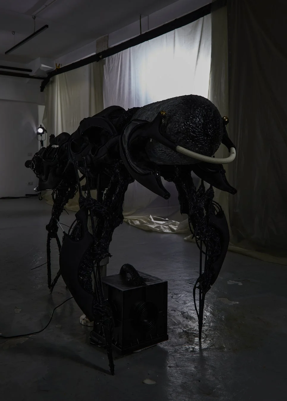 昆虫のような有機的な形状の彫刻作品