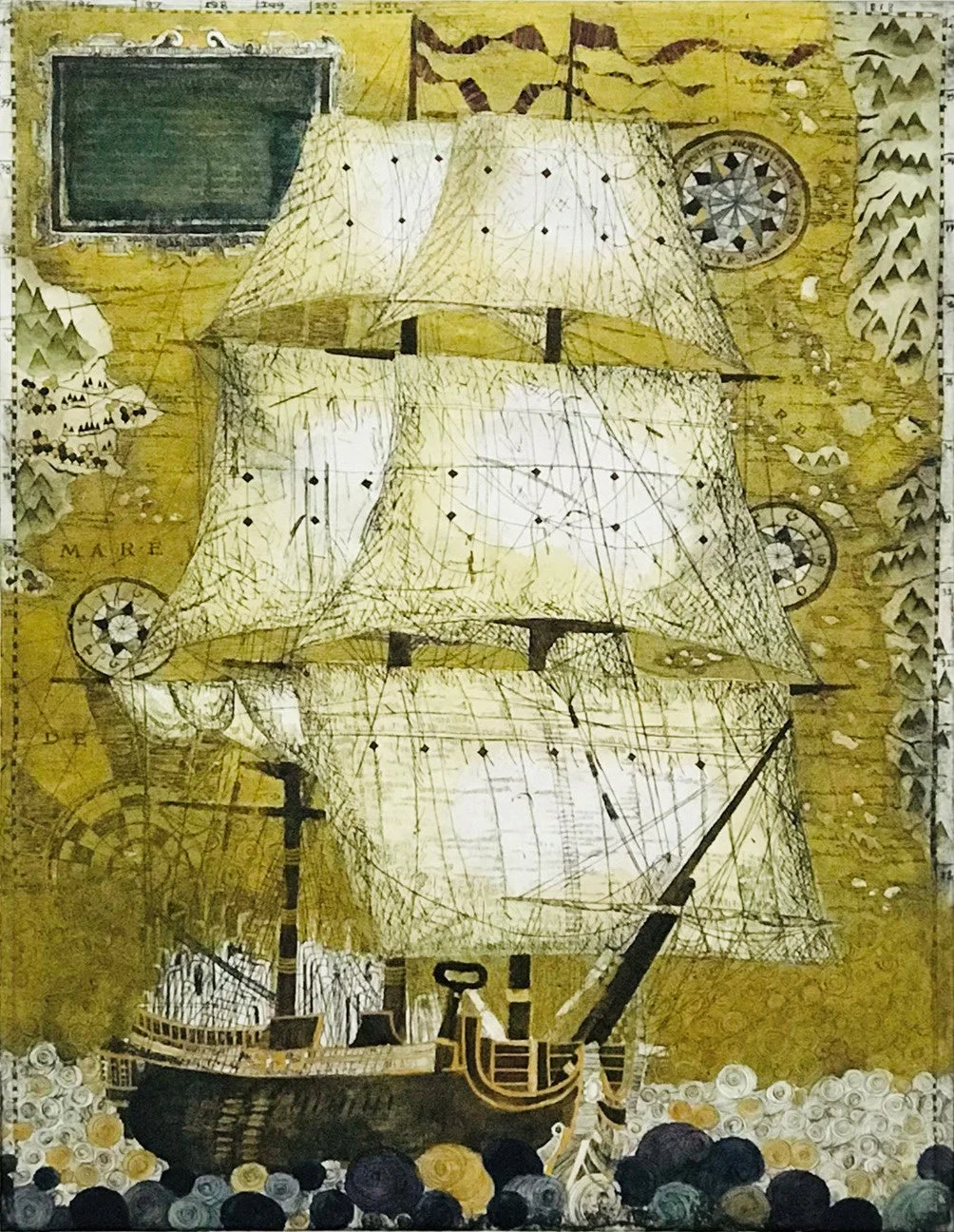 帆船が描かれた作品