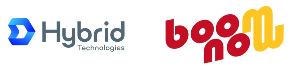 Hybrid Technologiesとboom nowのロゴ