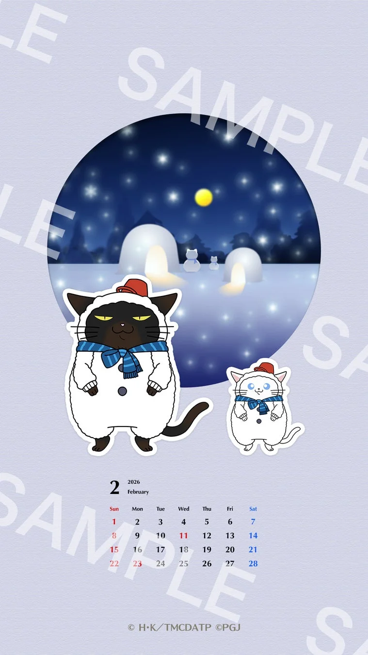 お揃い雪だるまの諭吉とダイちゃん壁紙