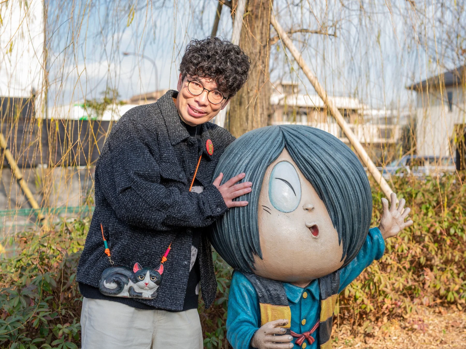 片桐仁さんとゲゲゲの鬼太郎像