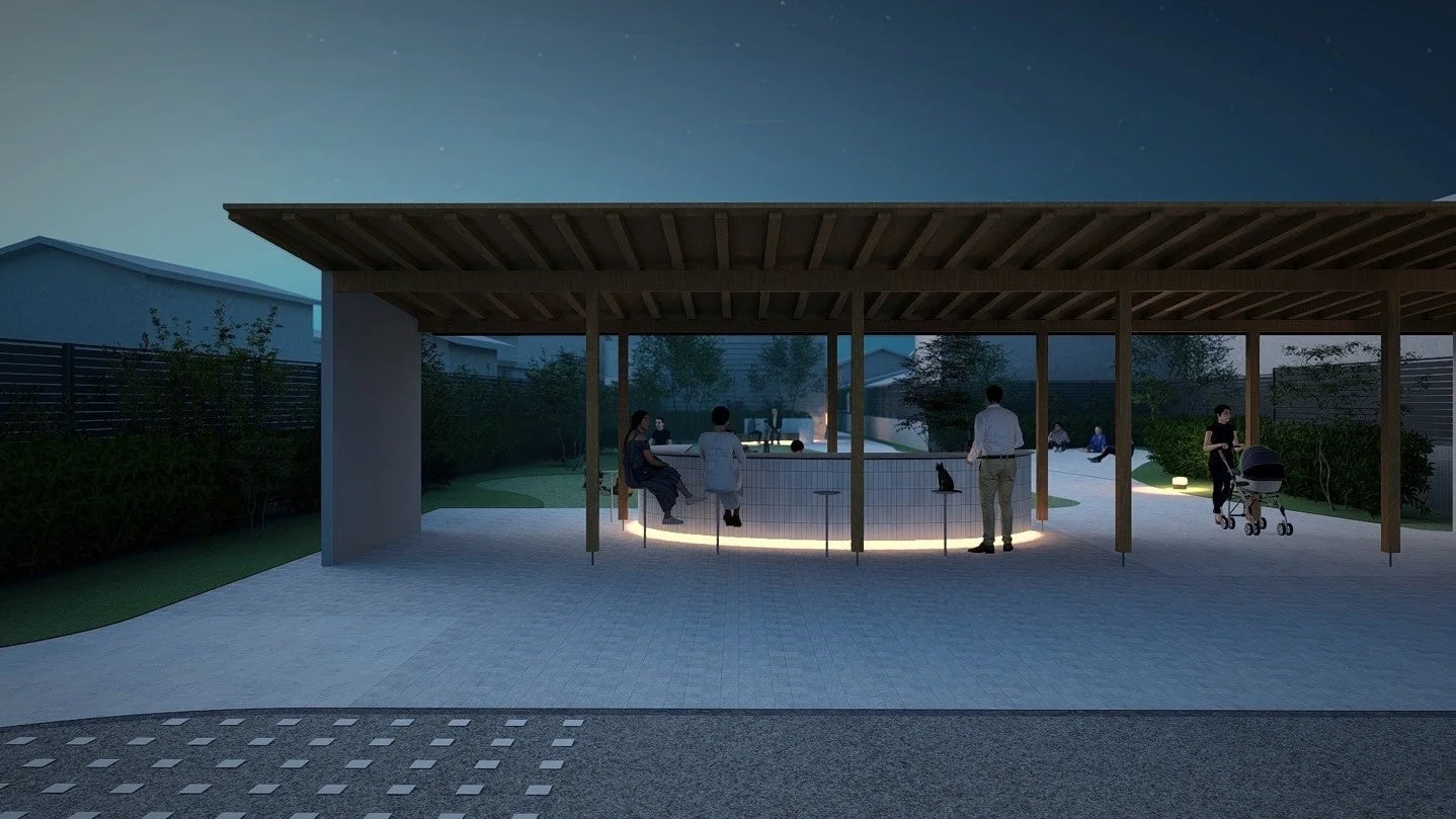 夜間のコミュニティスペース