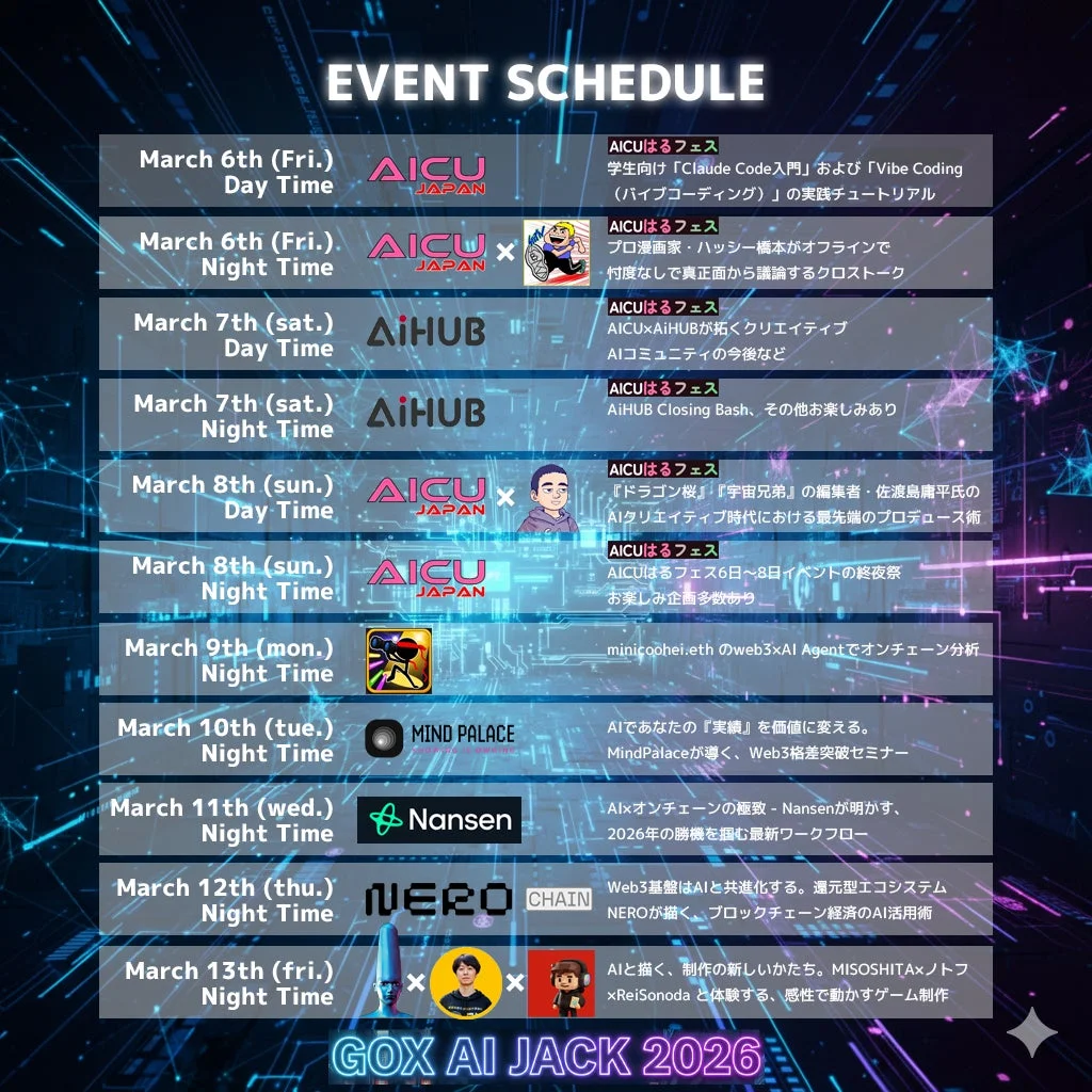 AI JACK 2026 イベントスケジュール
