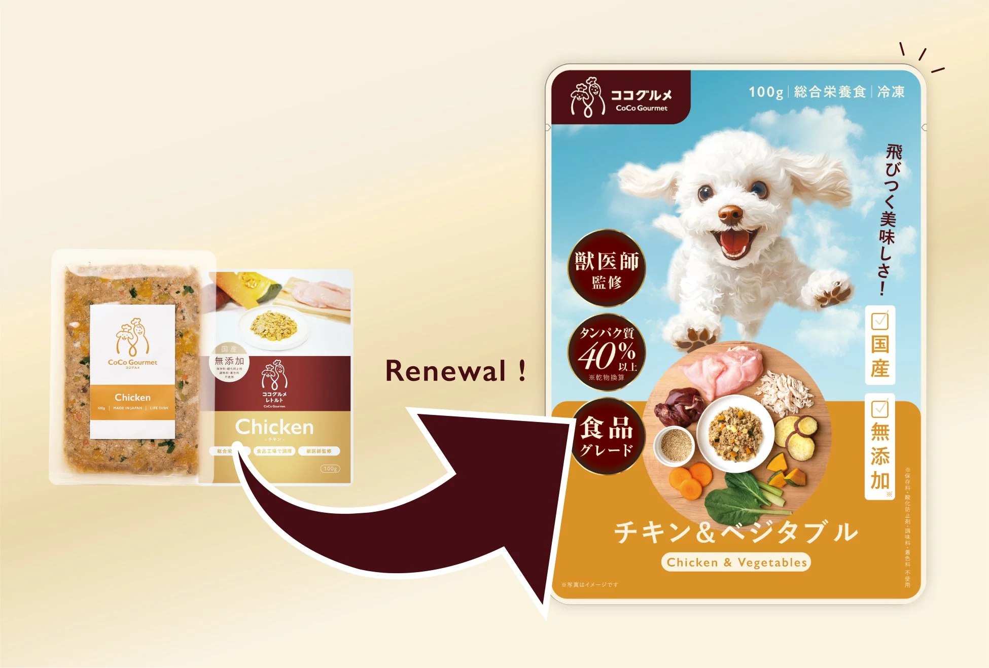 チキン&ベジタブルの新パッケージ