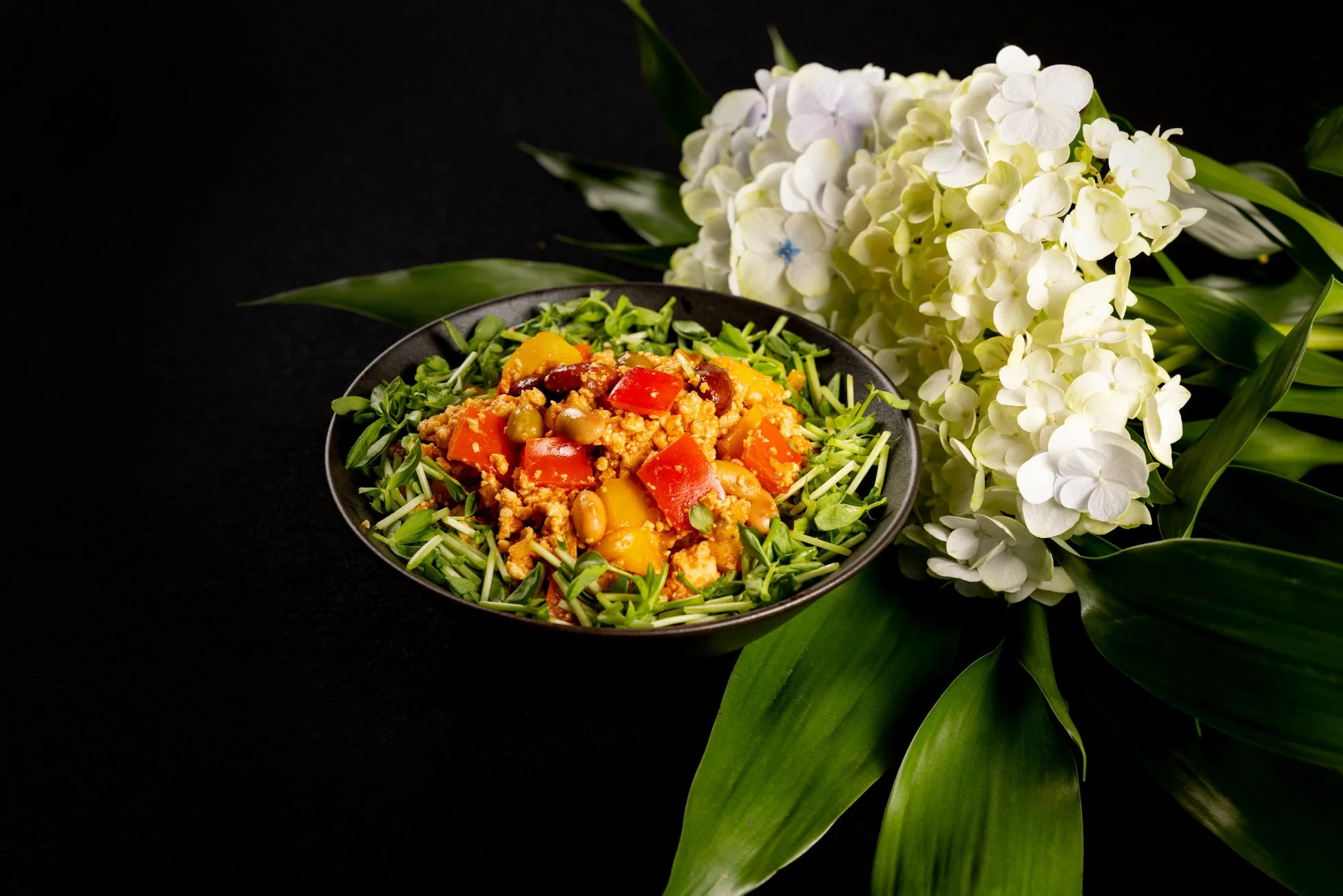 豆とパプリカを使ったヘルシーな一皿