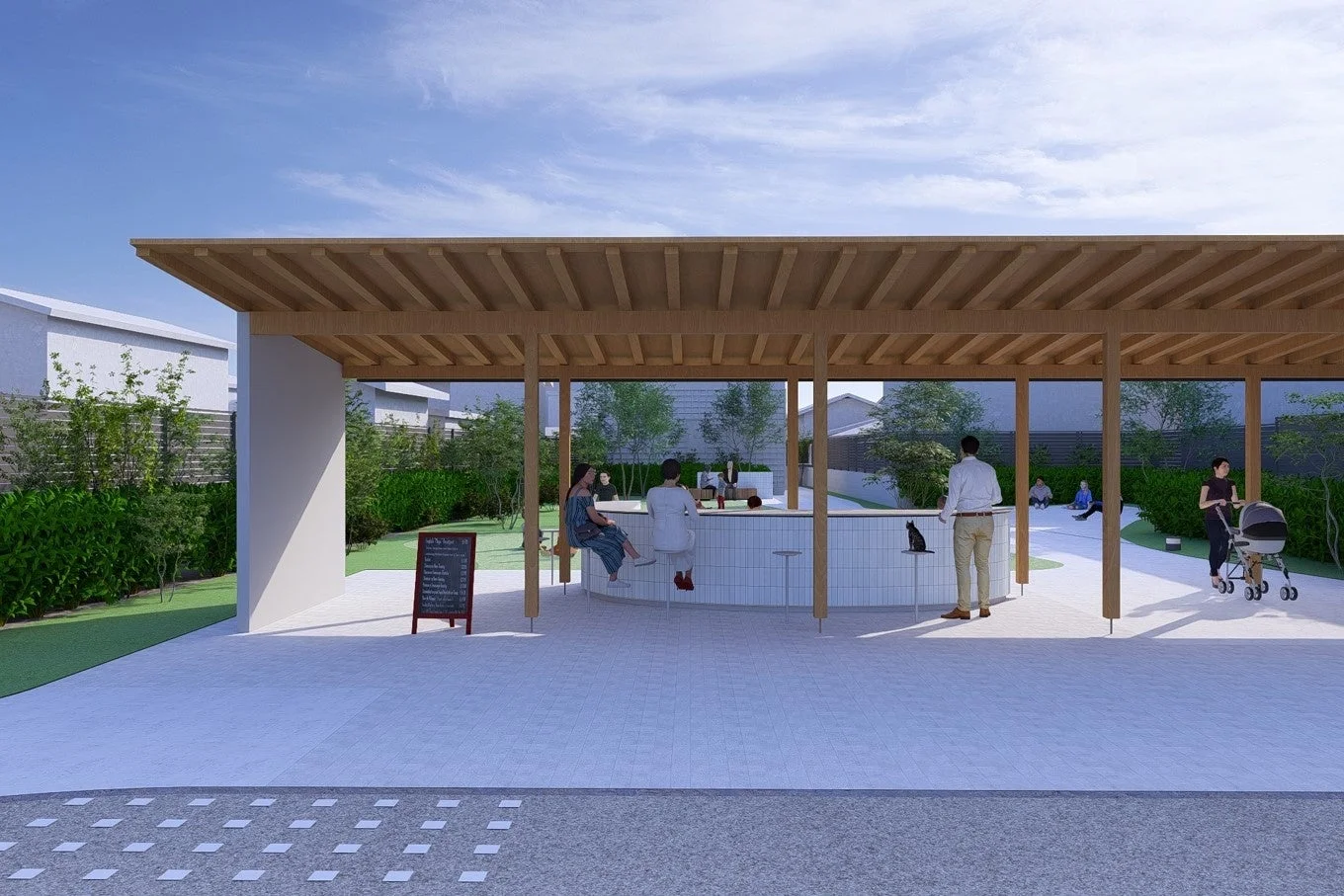 屋外コミュニティスペースの様子