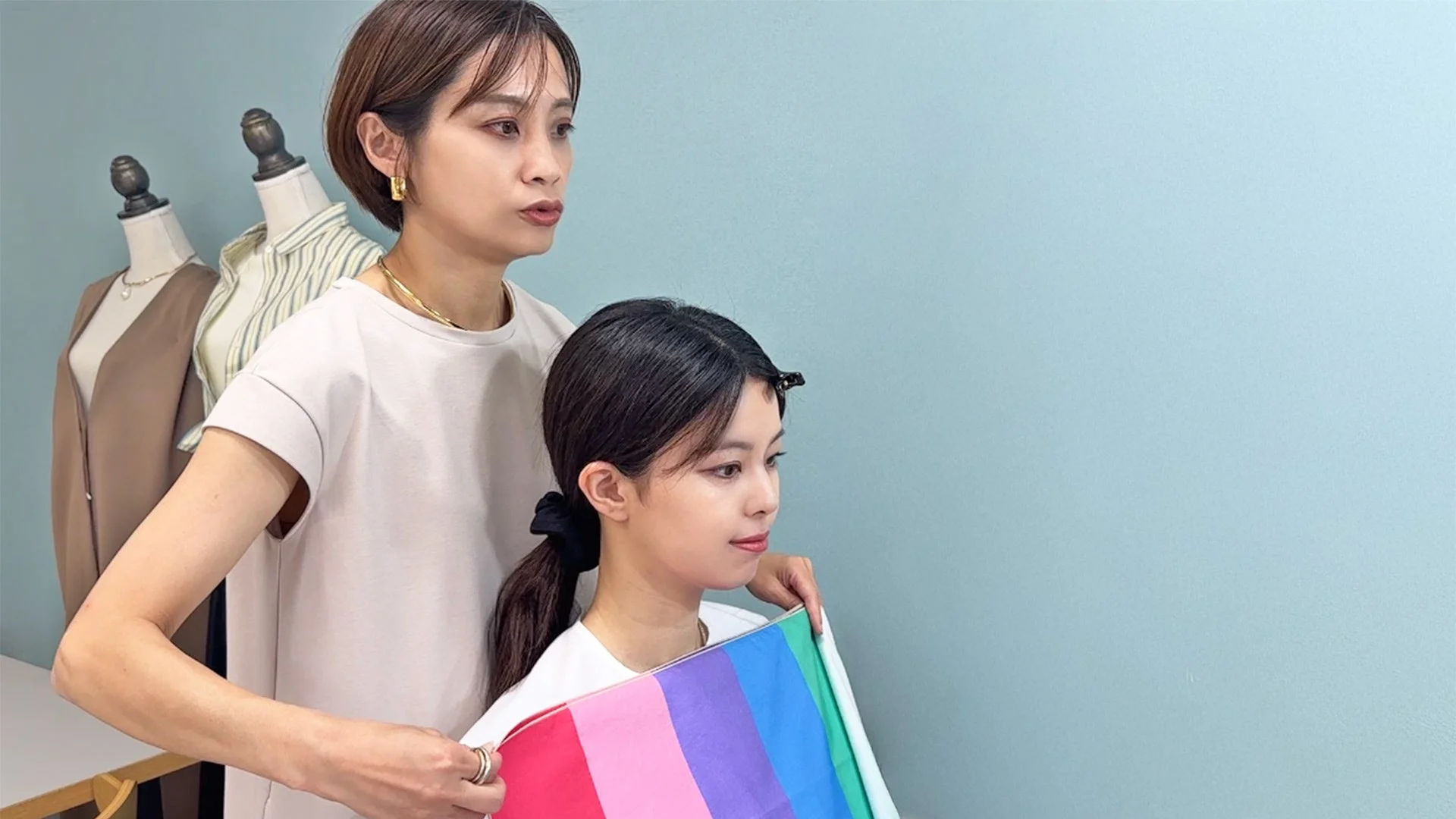 パーソナルカラー診断の様子