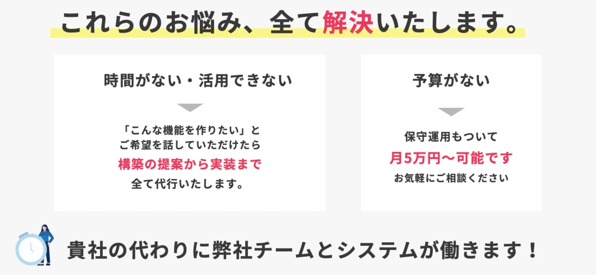 課題解決と業務代行のイメージ