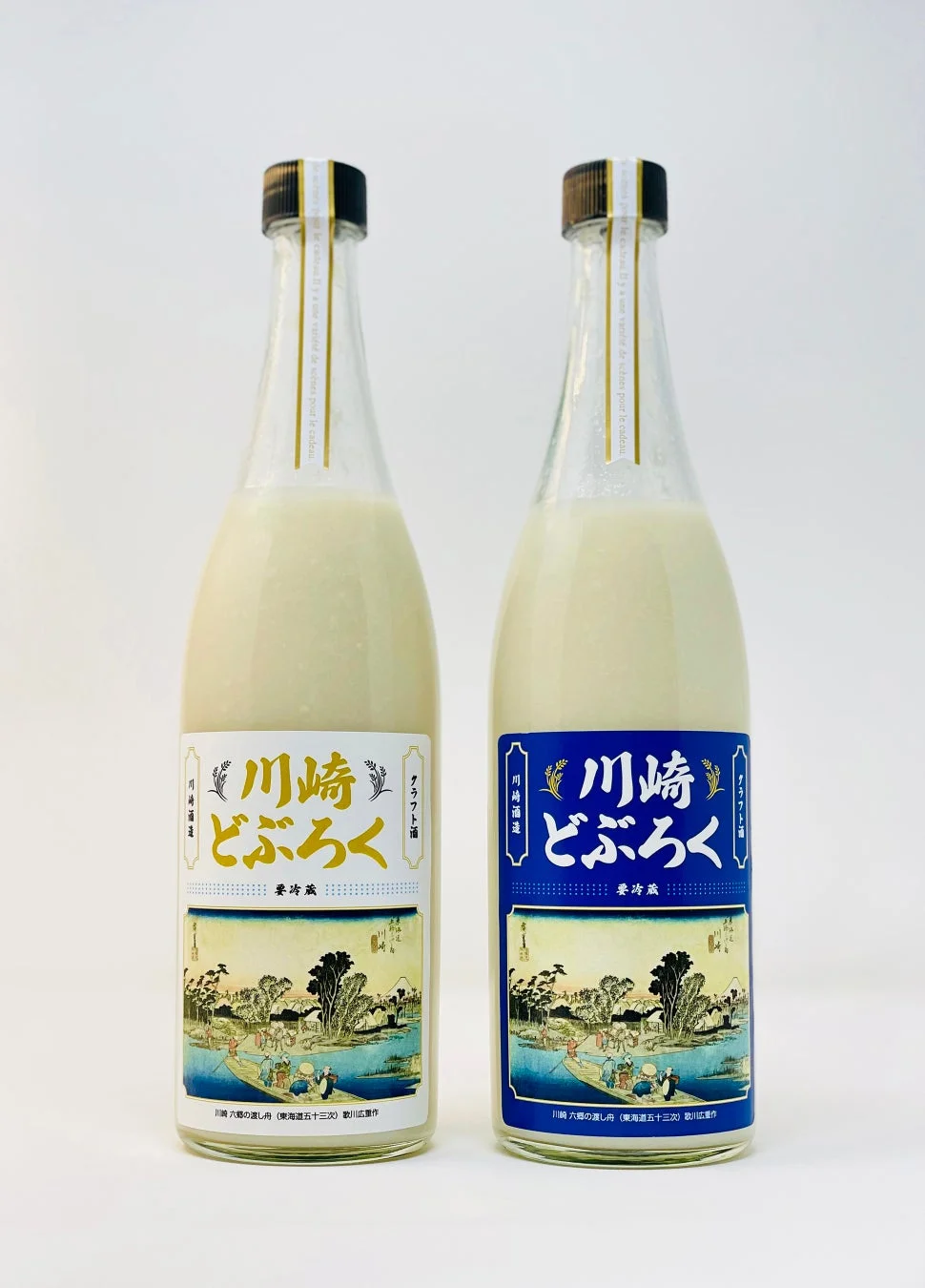伝統的な浮世絵ラベルが特徴の「川崎どぶろく」