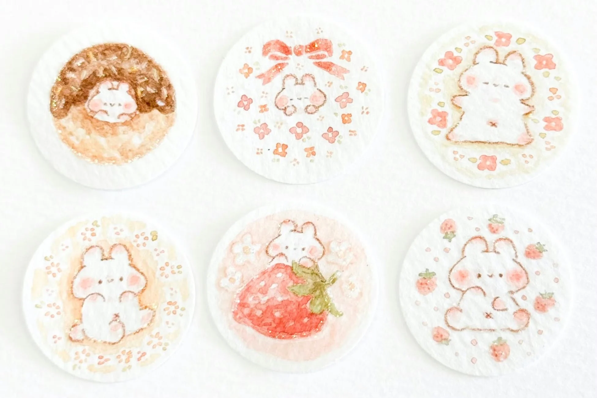 水彩画のような可愛いウサギのイラスト