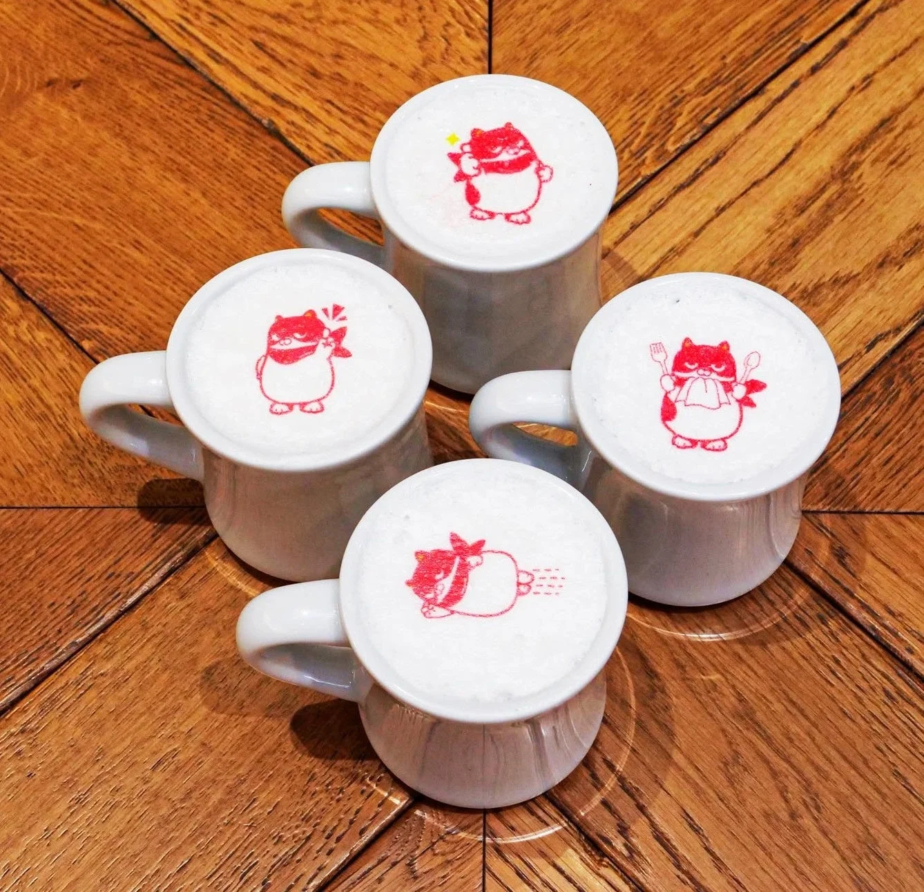 にゃんまるのラテアート