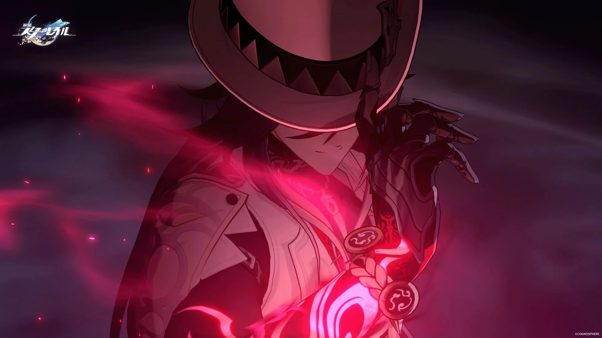 アニメ,男性キャラクター,ミステリアス,帽子,赤い光,ファンタジー,ゲーム,崩壊スターレイル,ダーク,クール