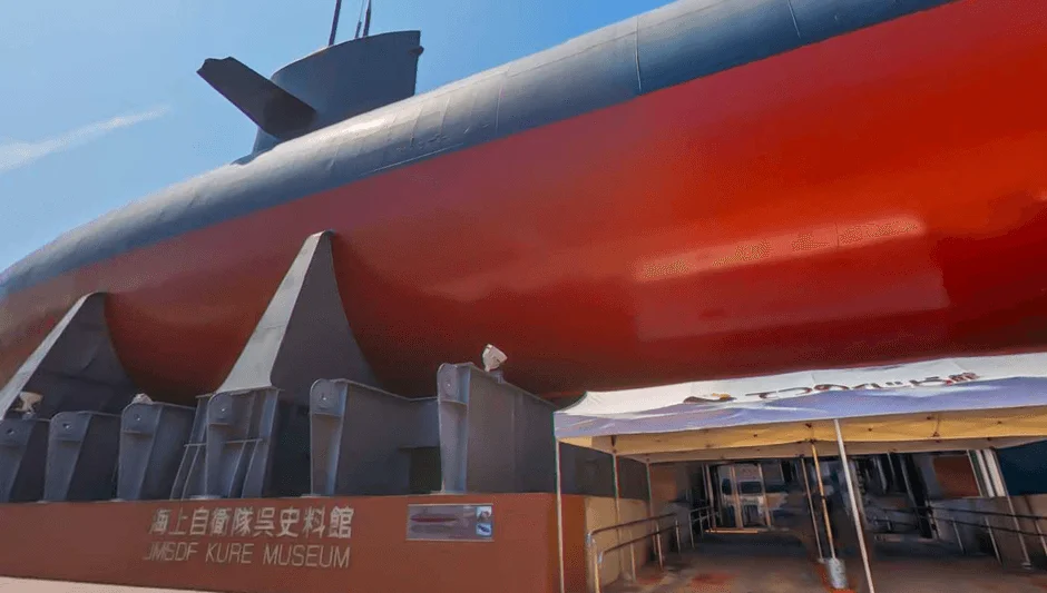 潜水艦が展示された海上自衛隊呉史料館
