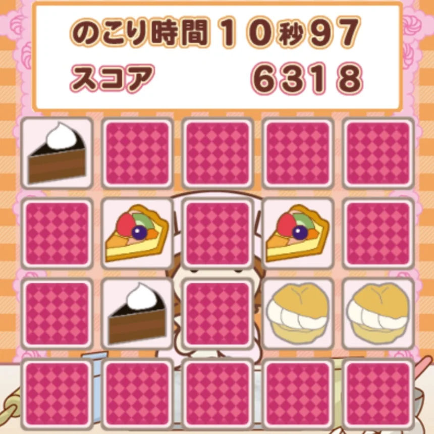 スイーツのマッチングゲーム画面