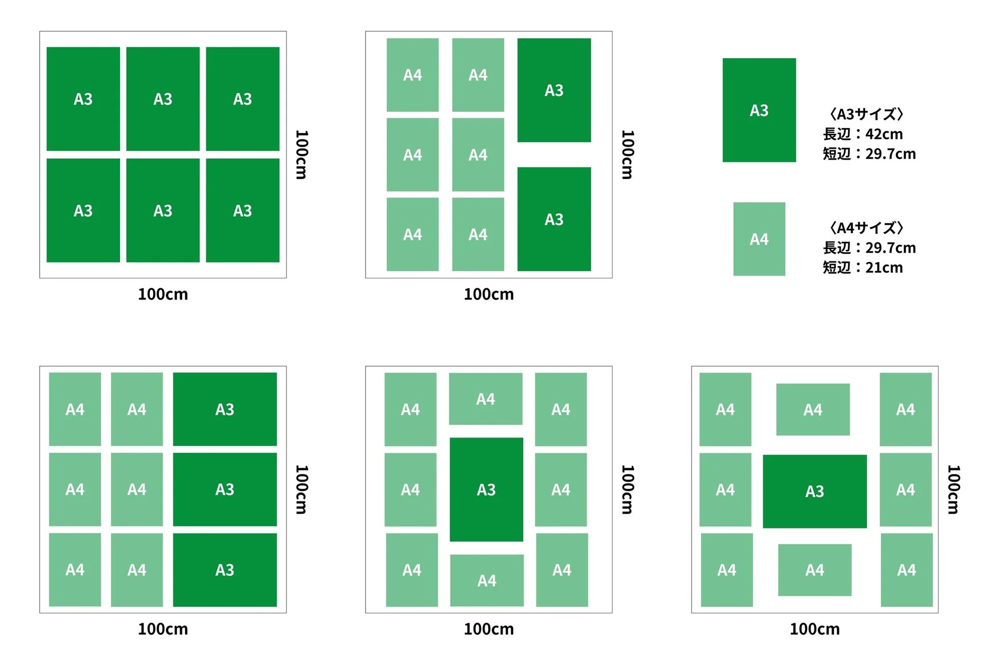 100cm×100cmレイアウト例