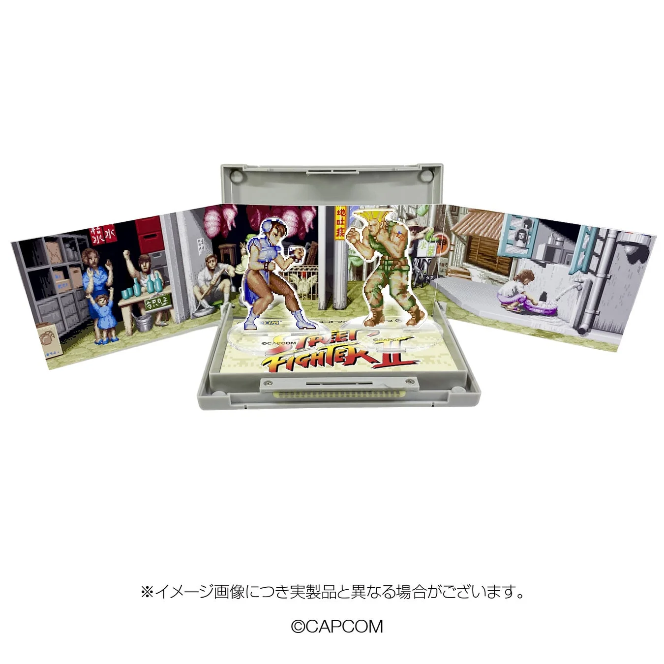 春麗とガイルが背景と組み合わされたジオラマ