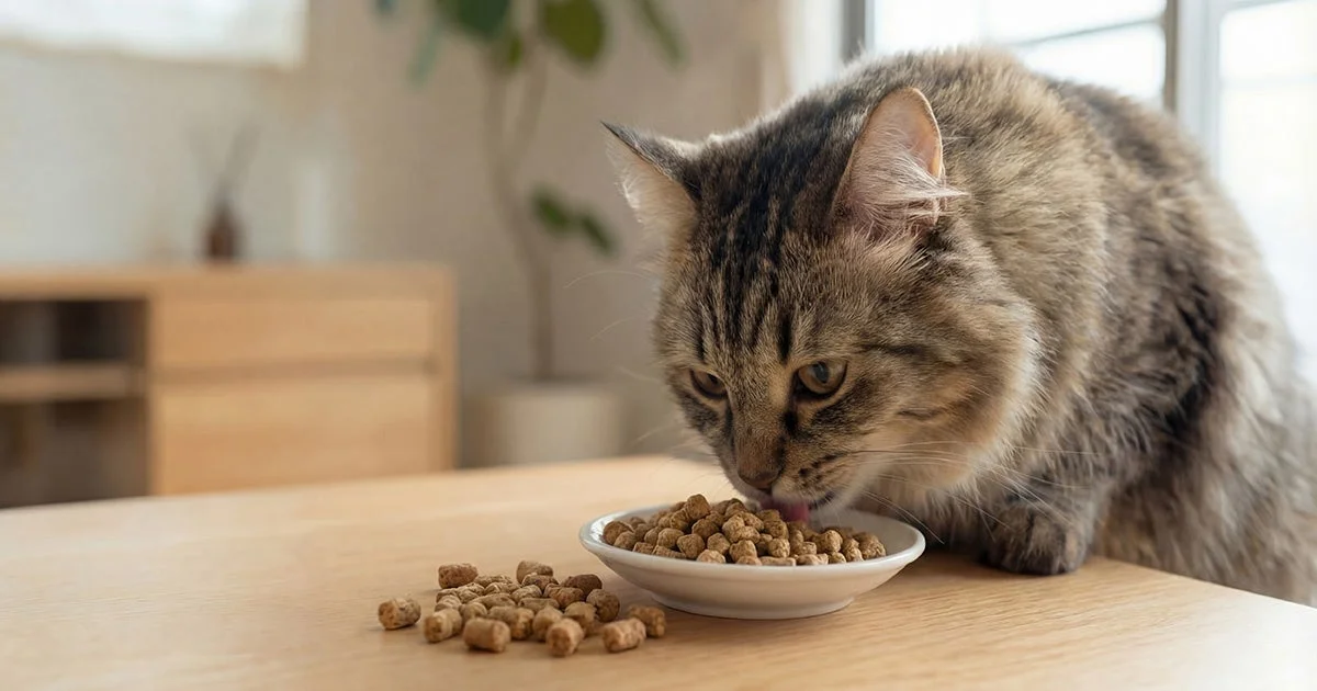 猫がドライフードを食べている様子