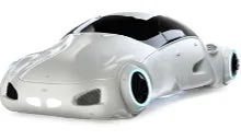 未来的なデザインの白いコンセプトカー