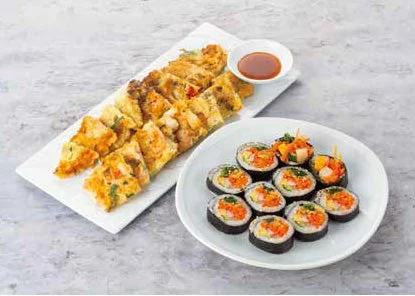 韓国料理のキンパとチヂミ