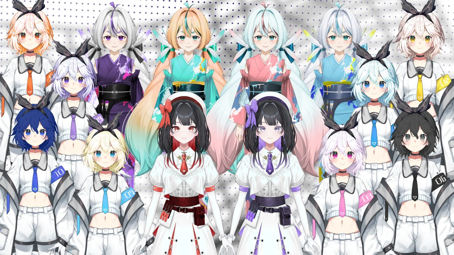 多くのVライバーが集合した華やかなイラスト