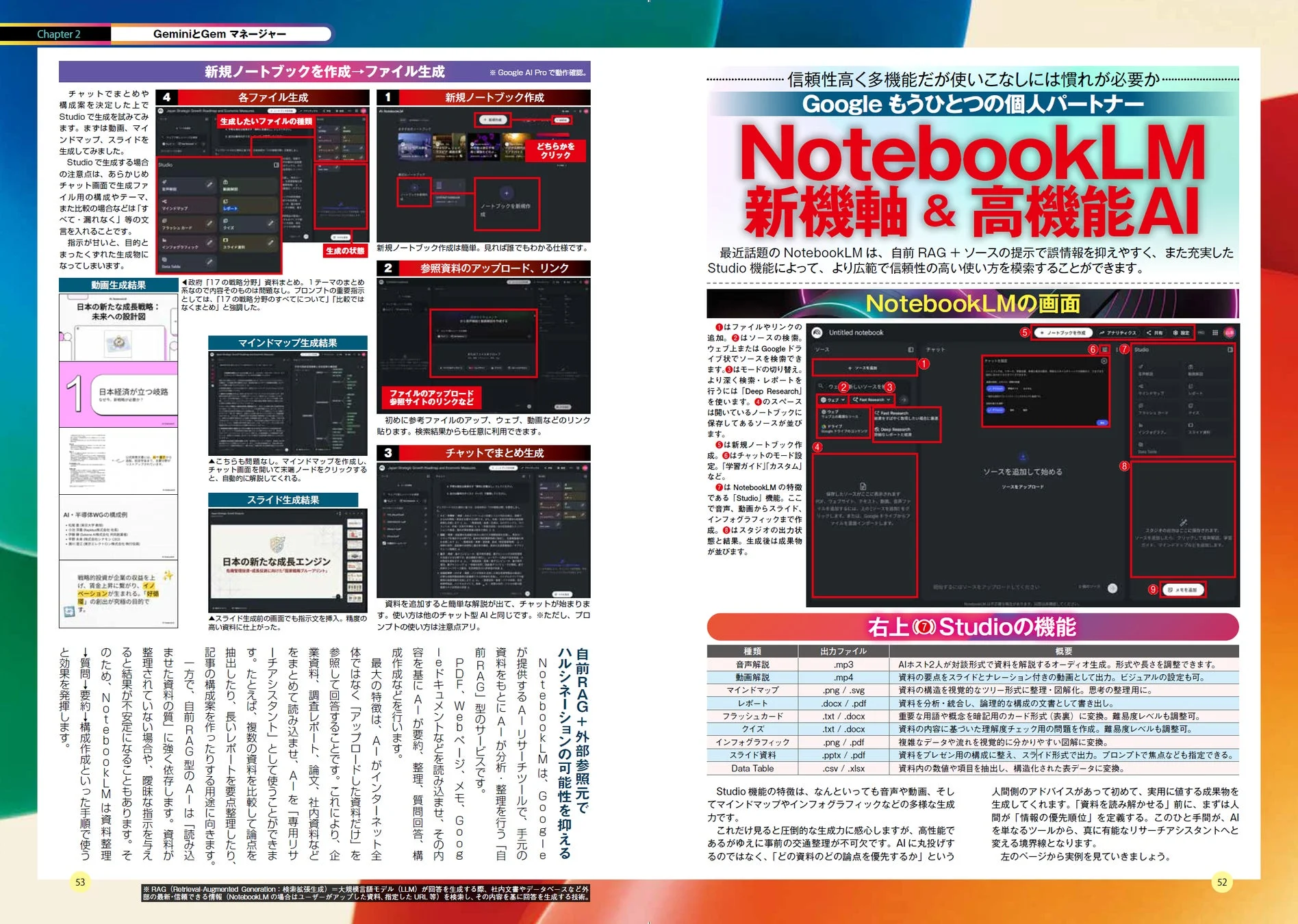 GoogleのNotebookLMは、自前RAGとStudio機能を持つ高機能AIツール
