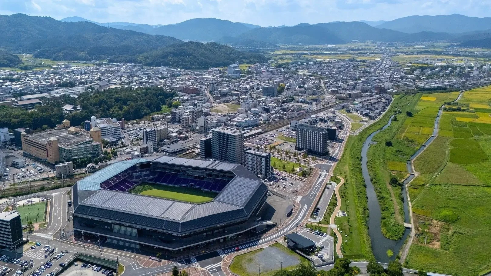亀岡市の空撮風景