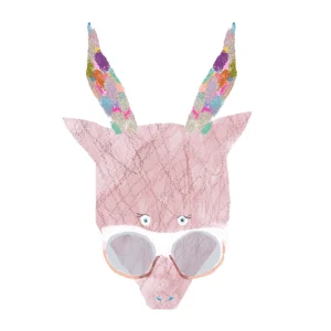 ピンク色の動物の顔が描かれたイラスト