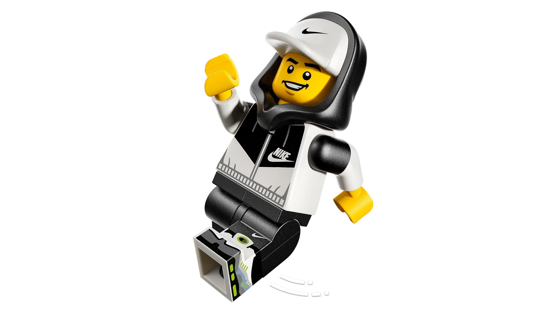 ナイキのキャップとパーカーを着用したレゴのミニフィギュア