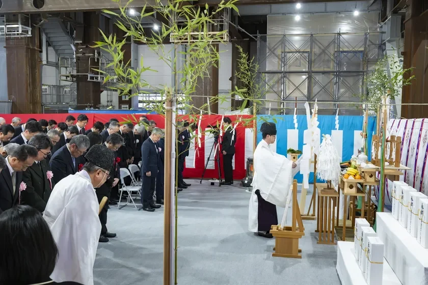 上棟式での神事
