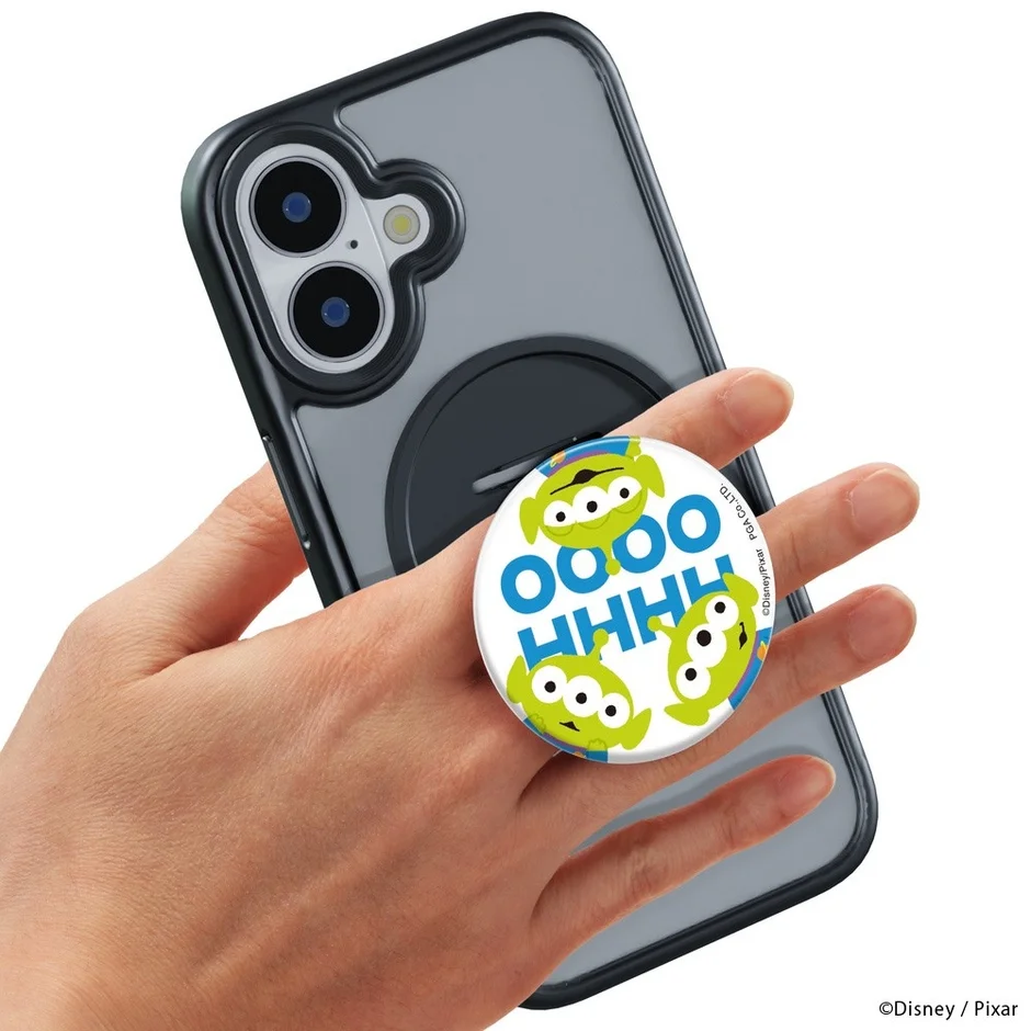 エイリアンのスマホグリップ装着イメージ