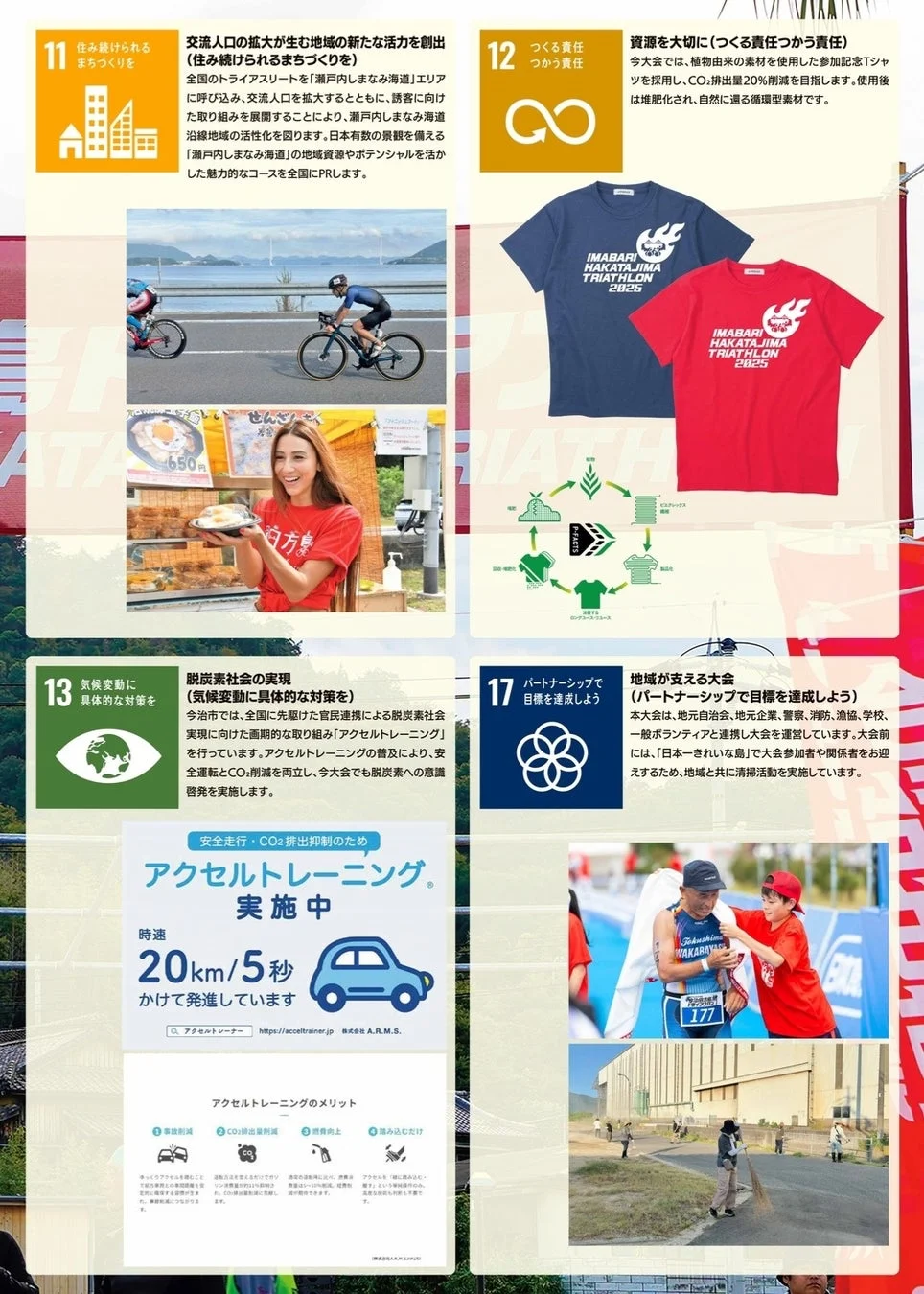 SDGsの目標11, 12, 13, 17に関連する取り組みを紹介
