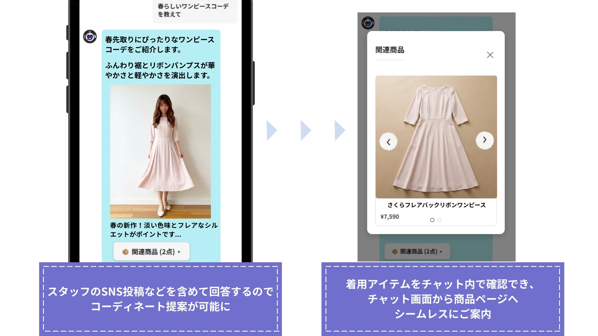 ワンピースのコーディネート提案例