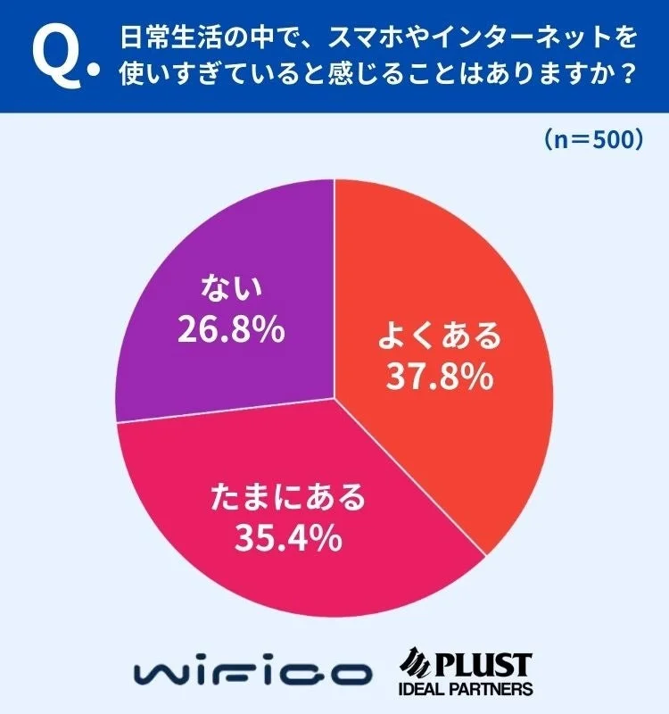 使いすぎの自覚に関する円グラフ
