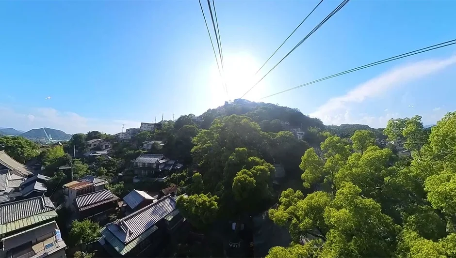 ロープウェイから見下ろす尾道の街並み
