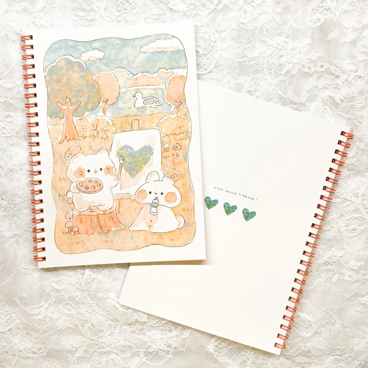 動物たちが絵を描くリングノート