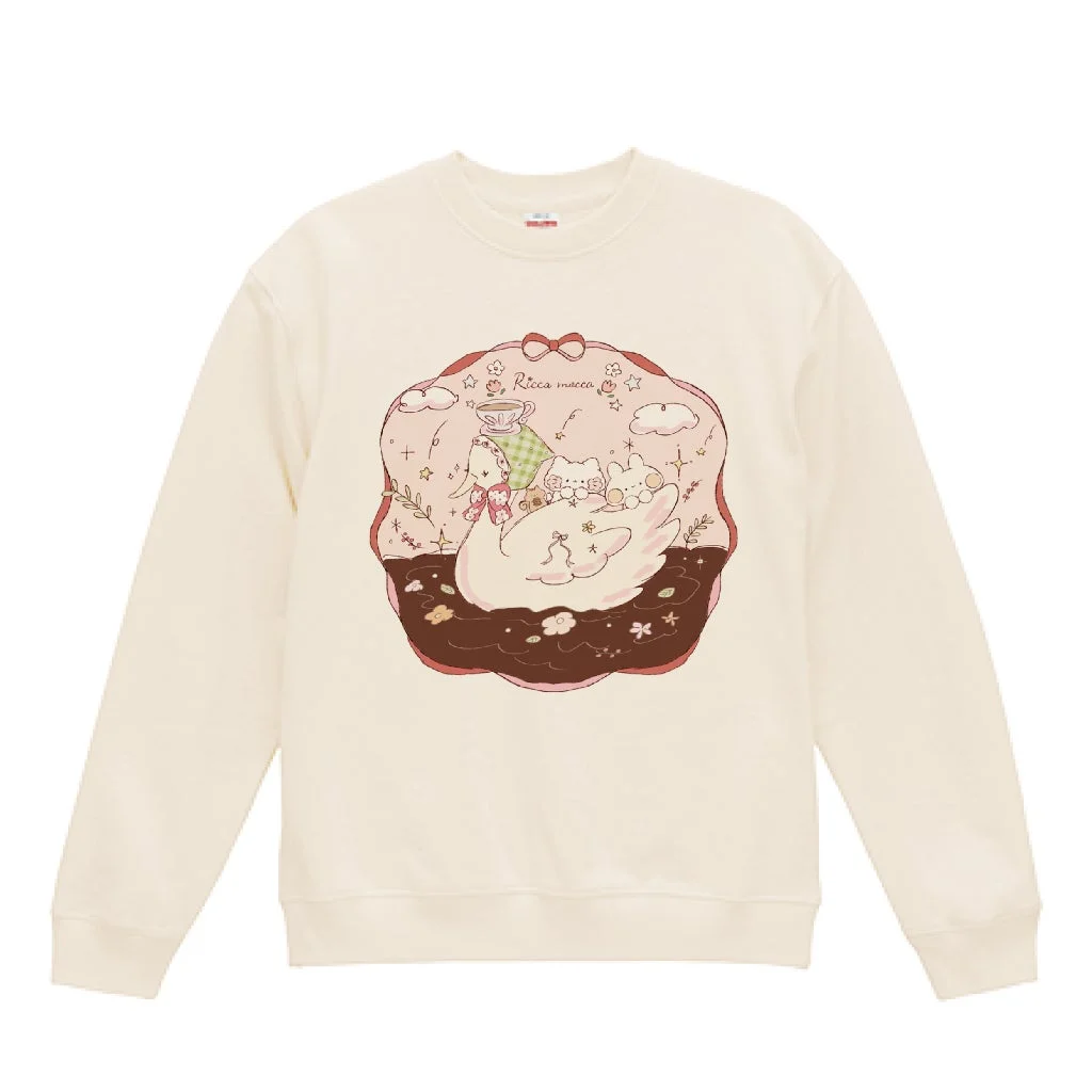 白鳥とうさぎ、ティーカップが描かれたスウェット