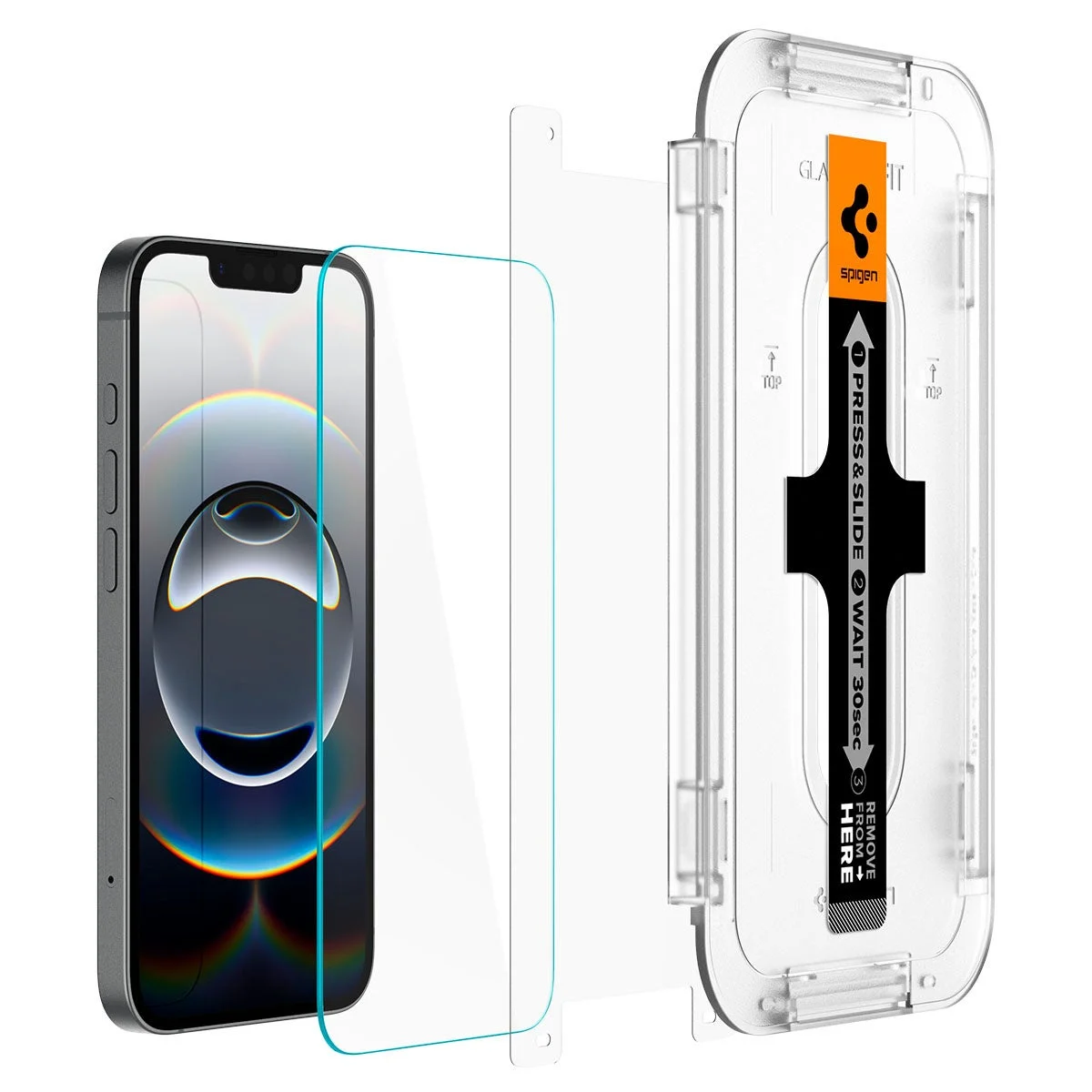 iPhone用Spigen製ガラスフィルム取り付けキット