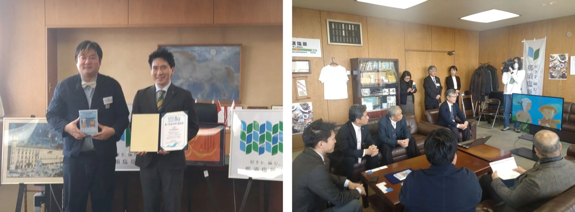 認定証と完成アニメーションパッケージの贈呈