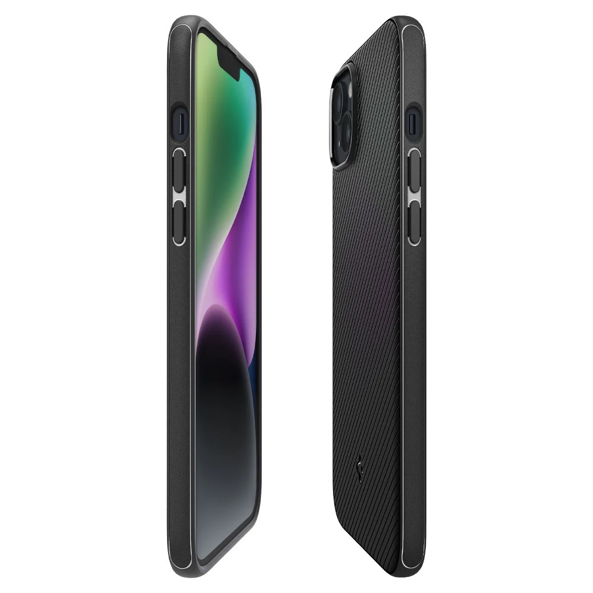 黒色のテクスチャ加工が施されたスマートフォンケース