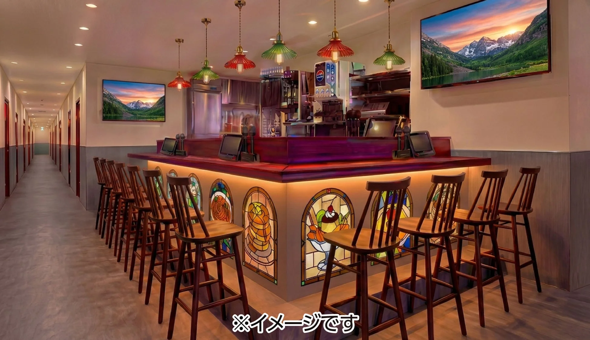 レトロ調の内装