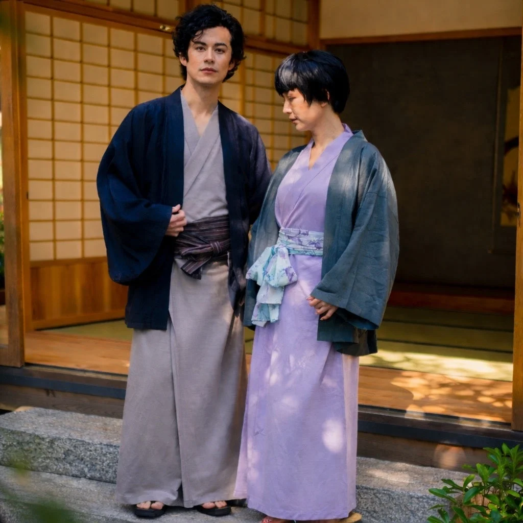 和服姿のカップル