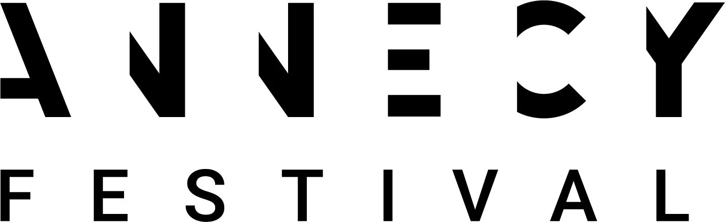 「ANNECY FESTIVAL」という文字が大胆な書体でデザインされたロゴマークです。白地に黒い文字がはっきりと表示されており、視認性が高いです。